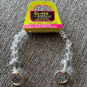 Clear Beaded Handbag Handle, 16” New, Disco Ball beads, purse accessory